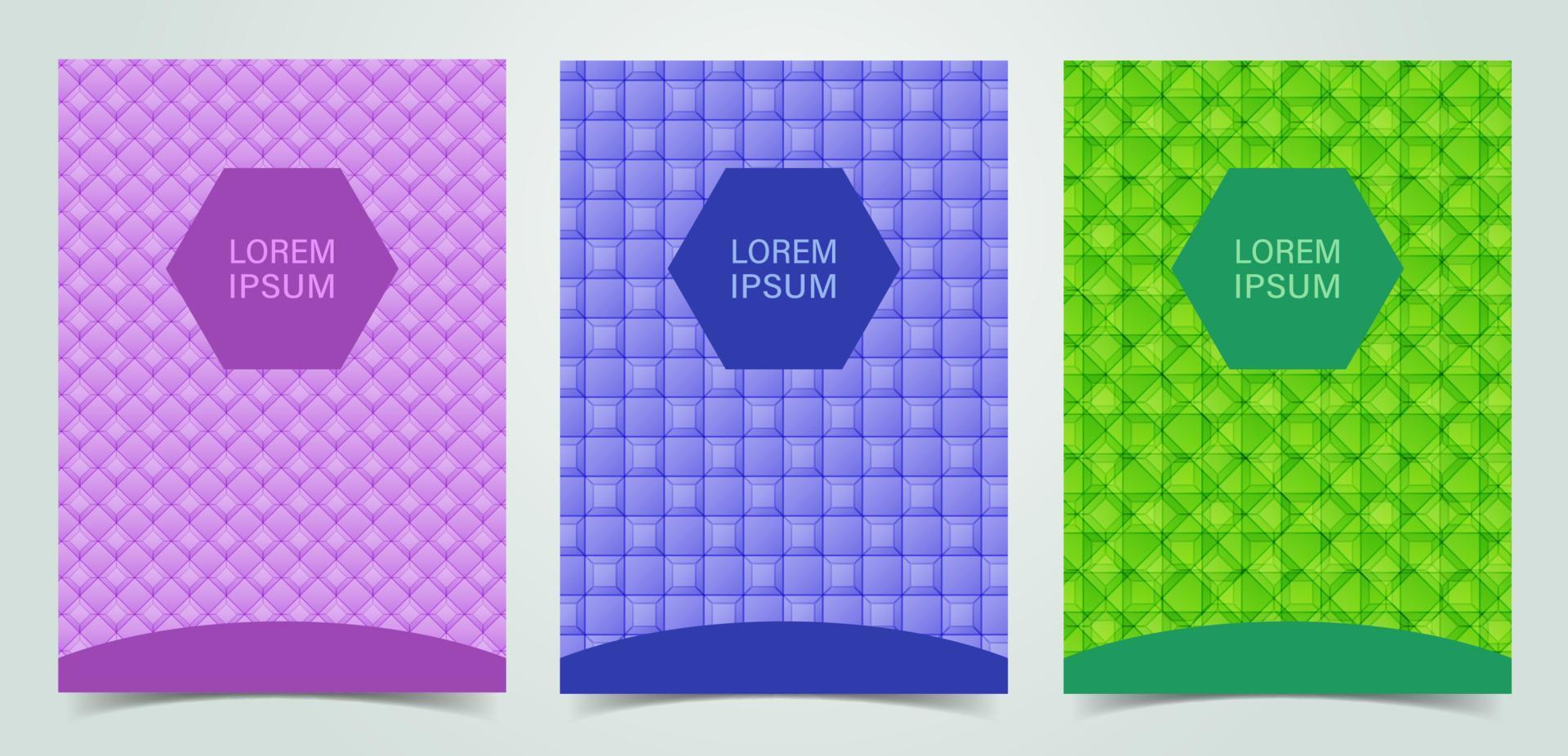 Cover design set using octagon shapes and lines in composition. vector illustration