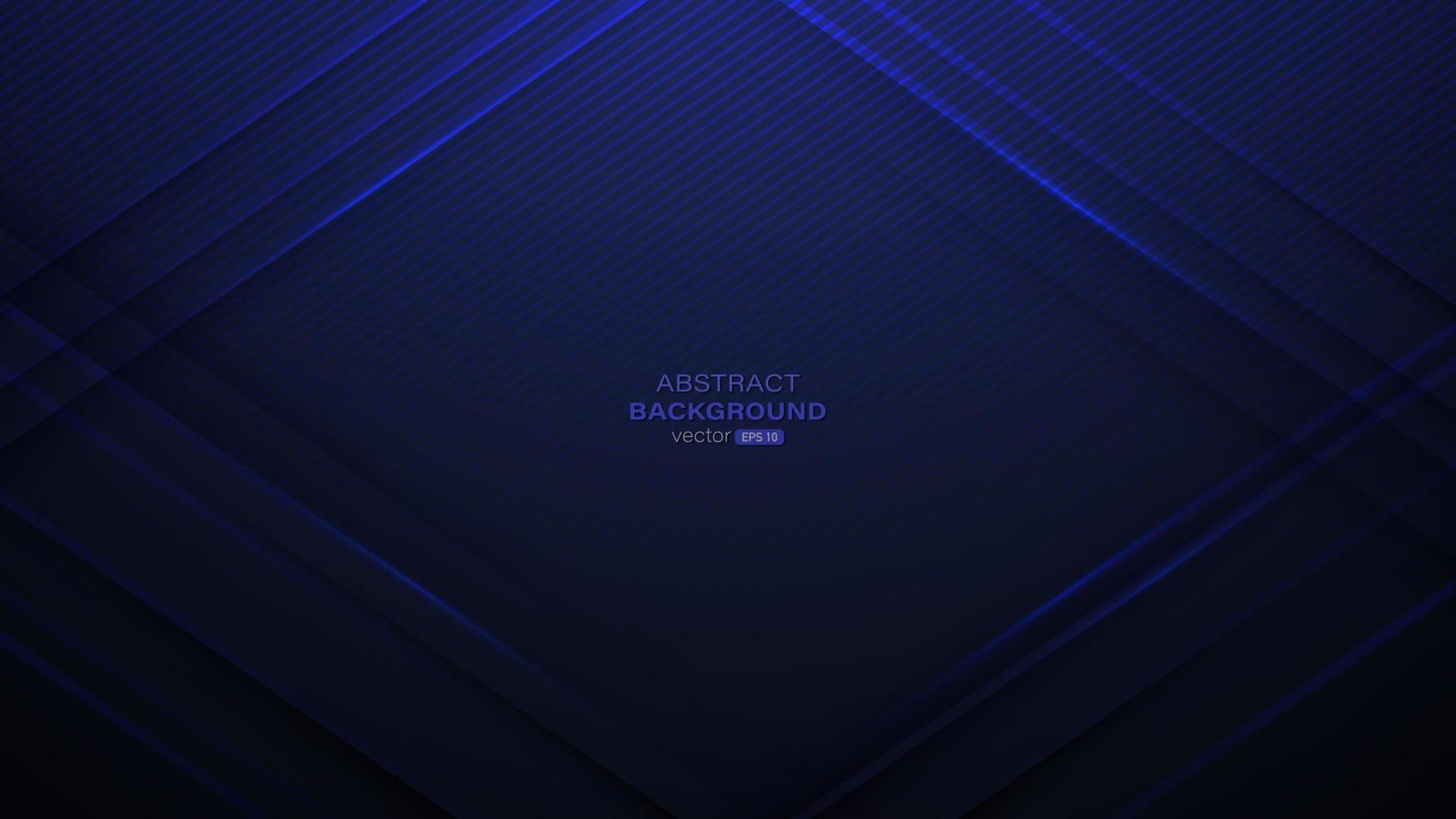 Abstract blue line stripe design with light on dark blue background. Vector illustration