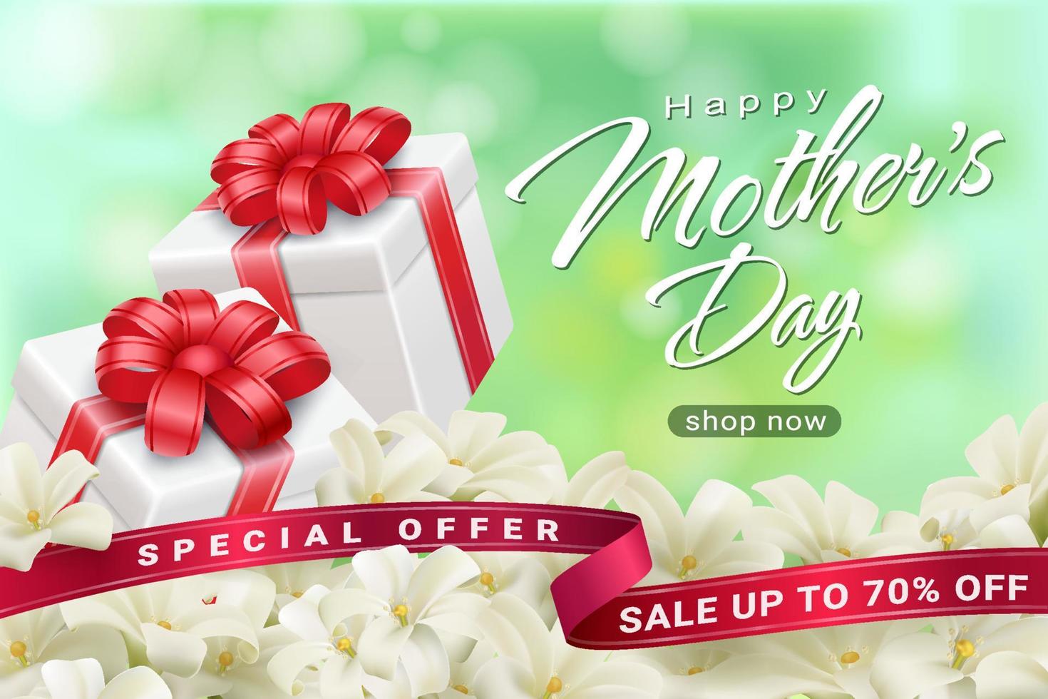 Happy Mother's Day Sale Campaign Template online shopping style. Realistic EPS file. vector