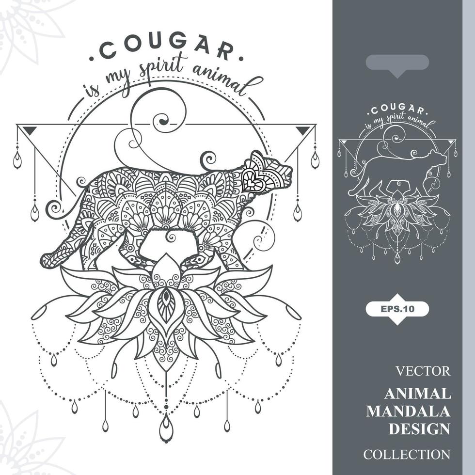 Cougar is My Spirit Animal Design vector