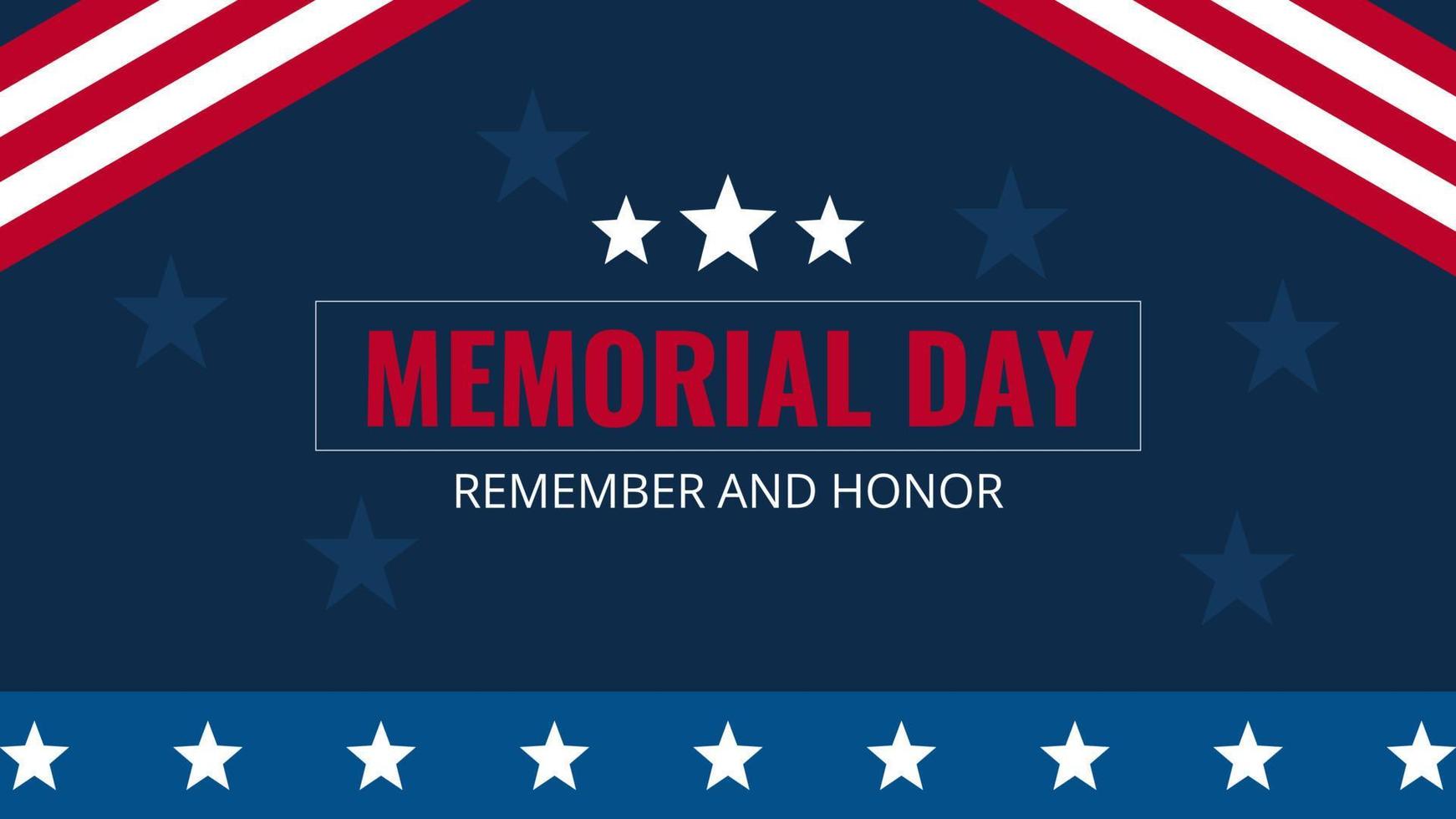 memorial day remember and honor american flag background editable for poster, banner, and social media. vector