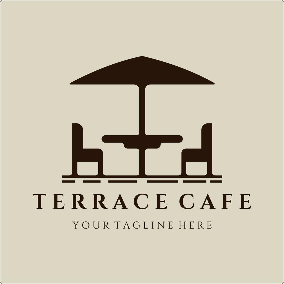terrace cafe logo vintage vector illustration template design. street food restaurant coffee shop for logo concept business