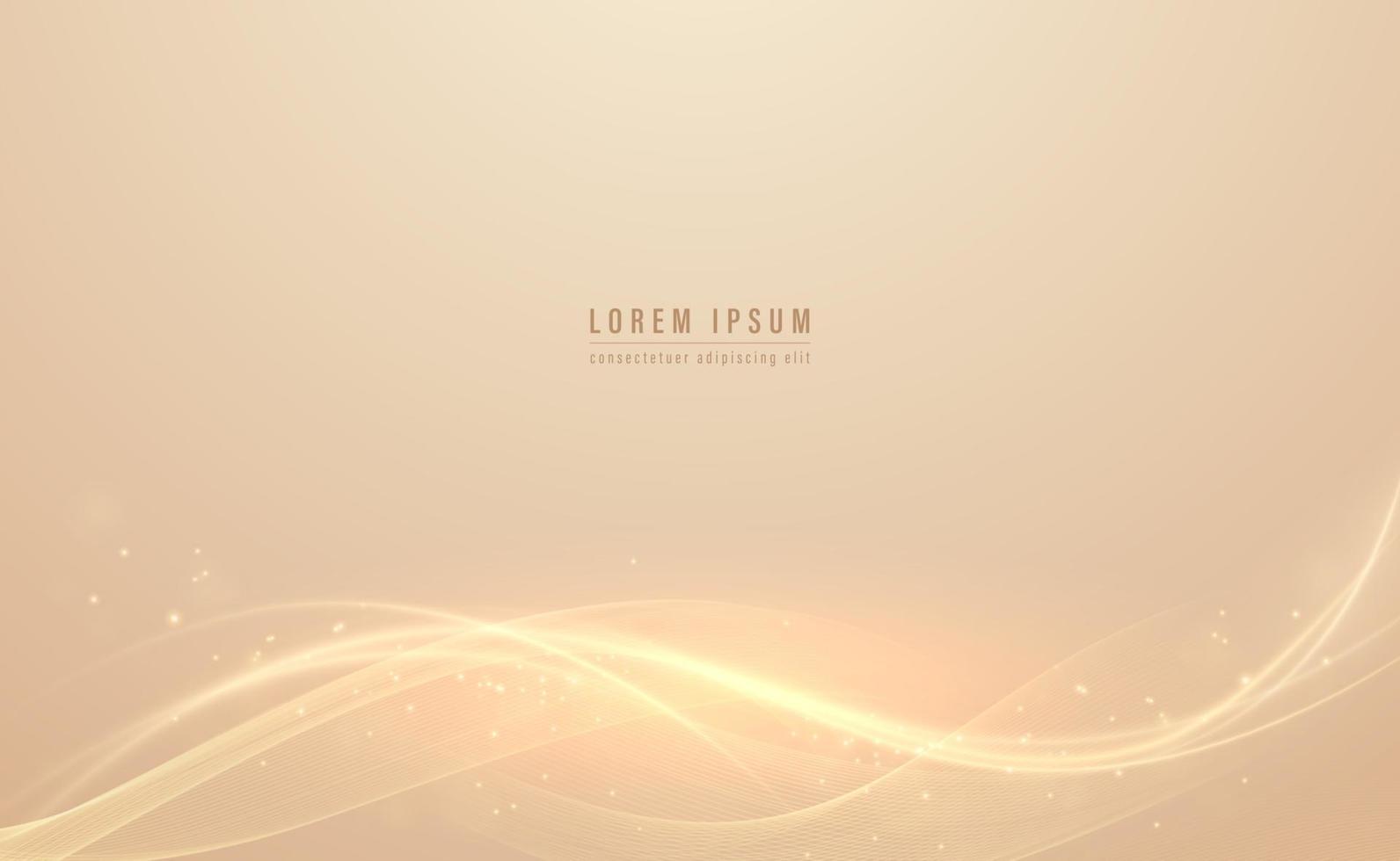 Golden abstract background with line wave light shine. Vector illustration