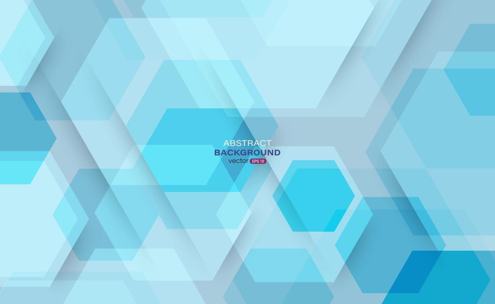 Geometric blue abstract background. Hexagons shapes composition. Vector illustration