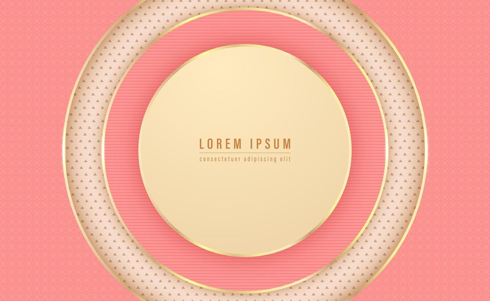 Abstract geometric background with luxury gold circles frames. Vector illustration