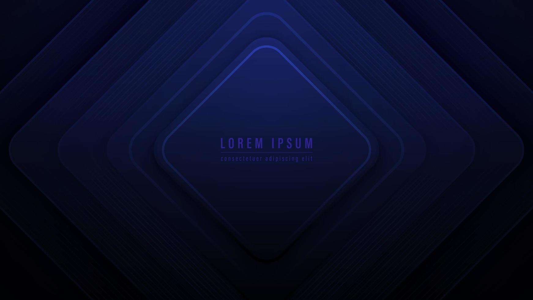 Abstract dark blue square shapes with lines background. Vector illustration