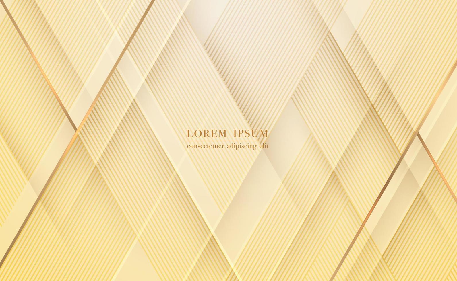 Abstract golden line and lines stripe with shadow composition on yellow background. Vector illustration