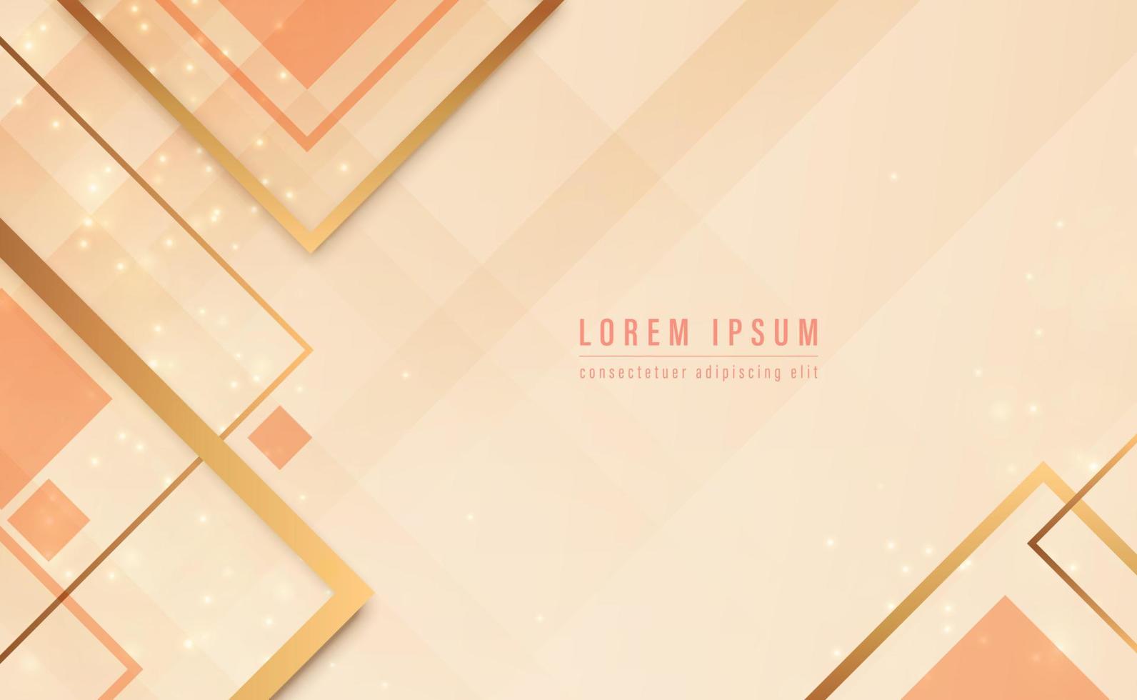 Geometric shapes with golden lines and sparkle. Luxury abstract background. Design for your poster, banner. Vector illustration