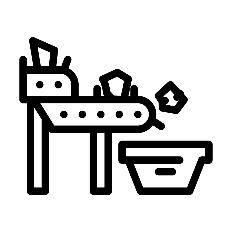 Ilustración de vector de icono de línea de basura transportadora