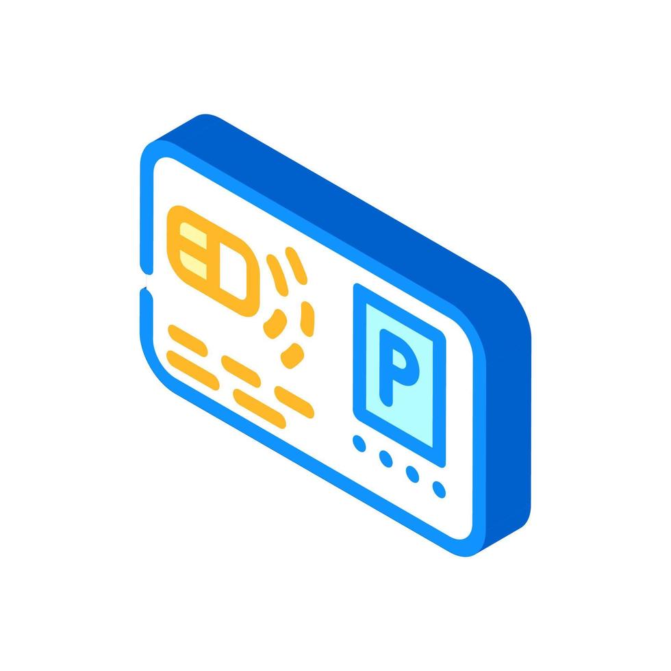pass card parking isometric icon vector illustration