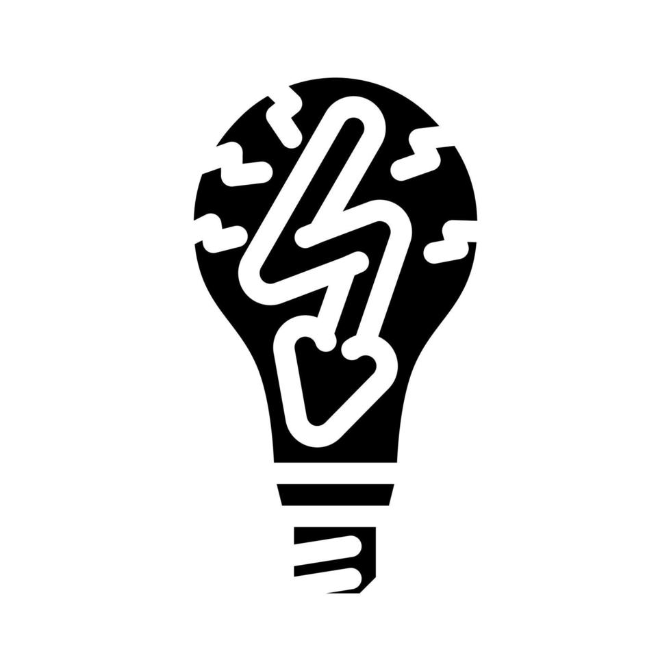 electric light bulb glyph icon vector illustration