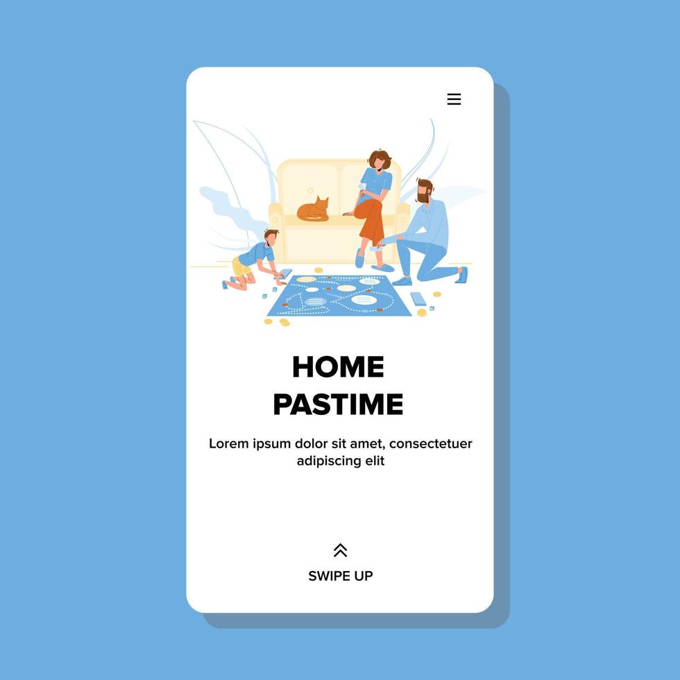 Home Pastime Family Playing Board Game Vector