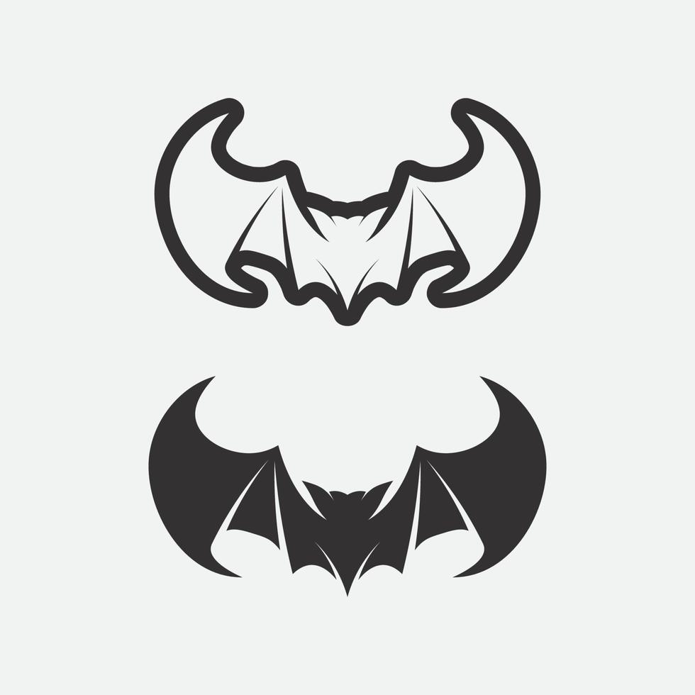 Bat logo animal and vector set, wings, black, halloween, vampire, gothic, illustration, design bat icon