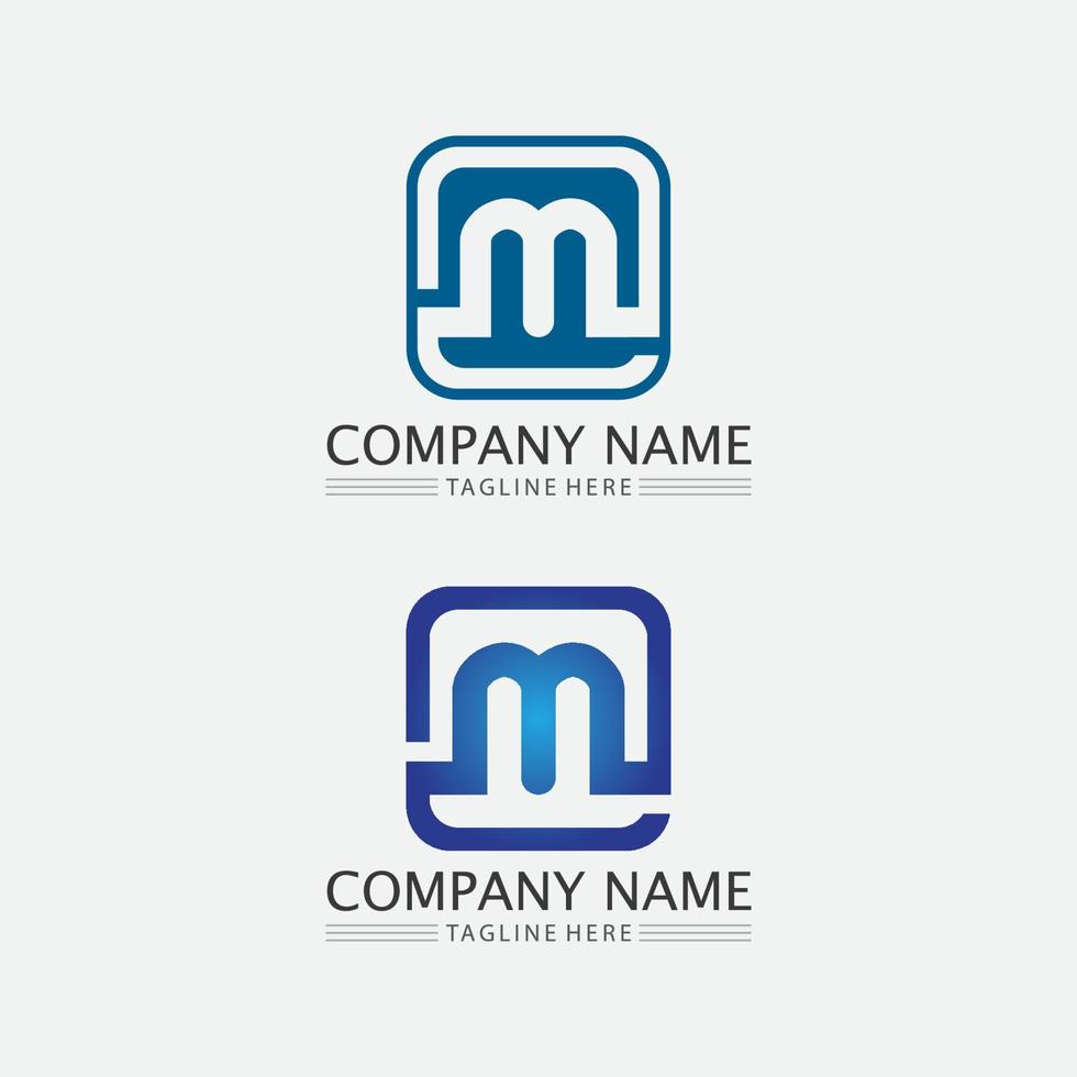 M Letter and font Logo Template vector