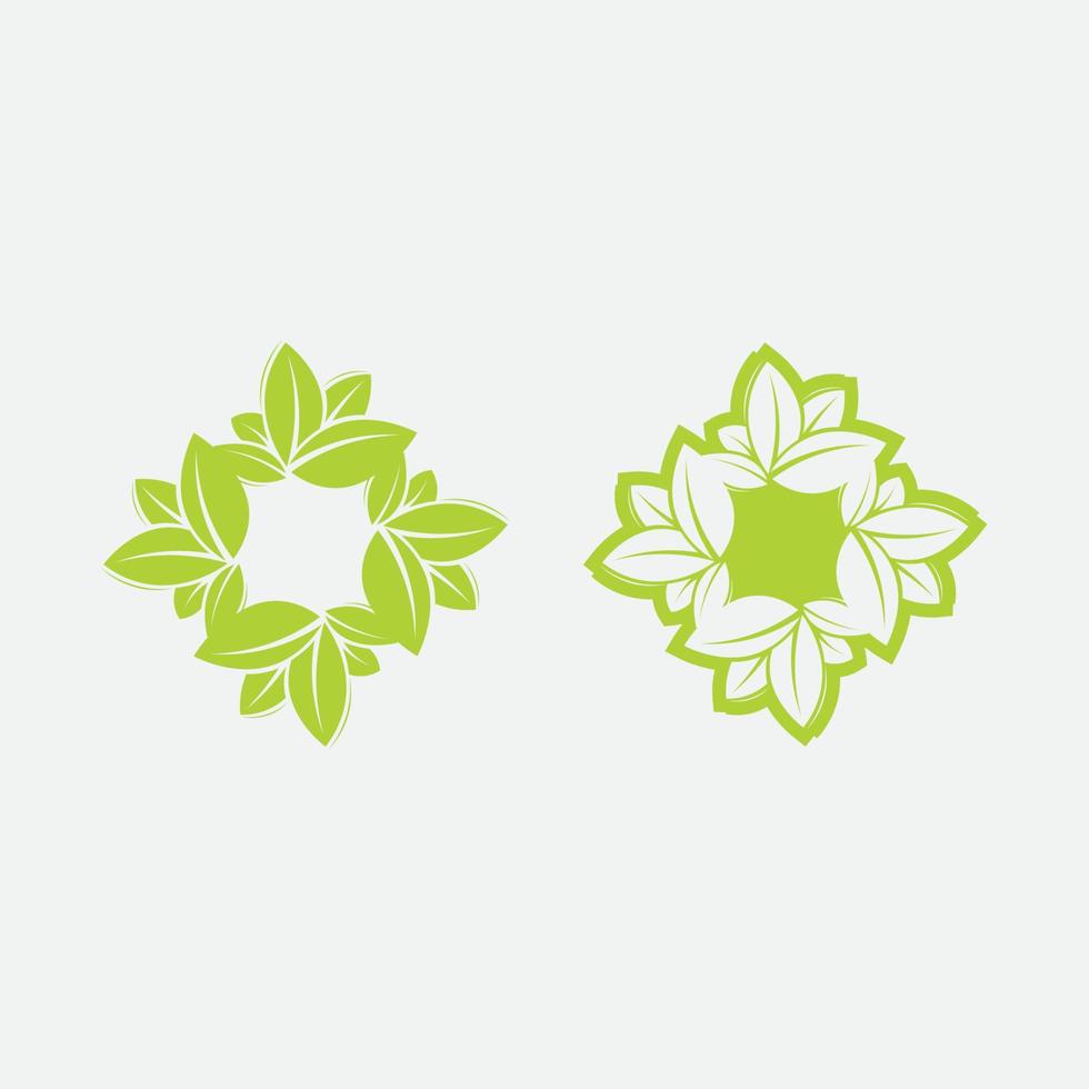 LEAF AND NATURE TREE set LOGO FOR BUSINESS VECTOR GREEN PLANT ECOLOGY DESIGN