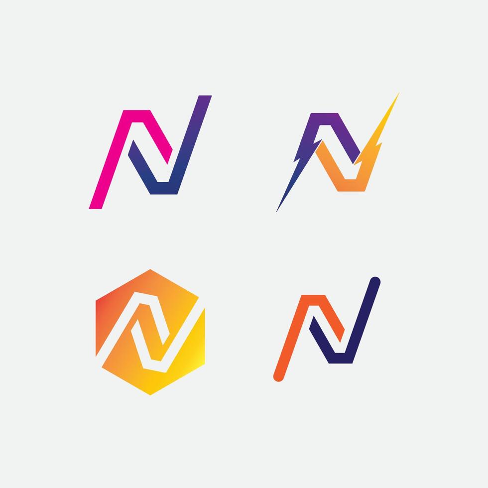 N Letter Logo and font identity design graphic vectorTemplate vector