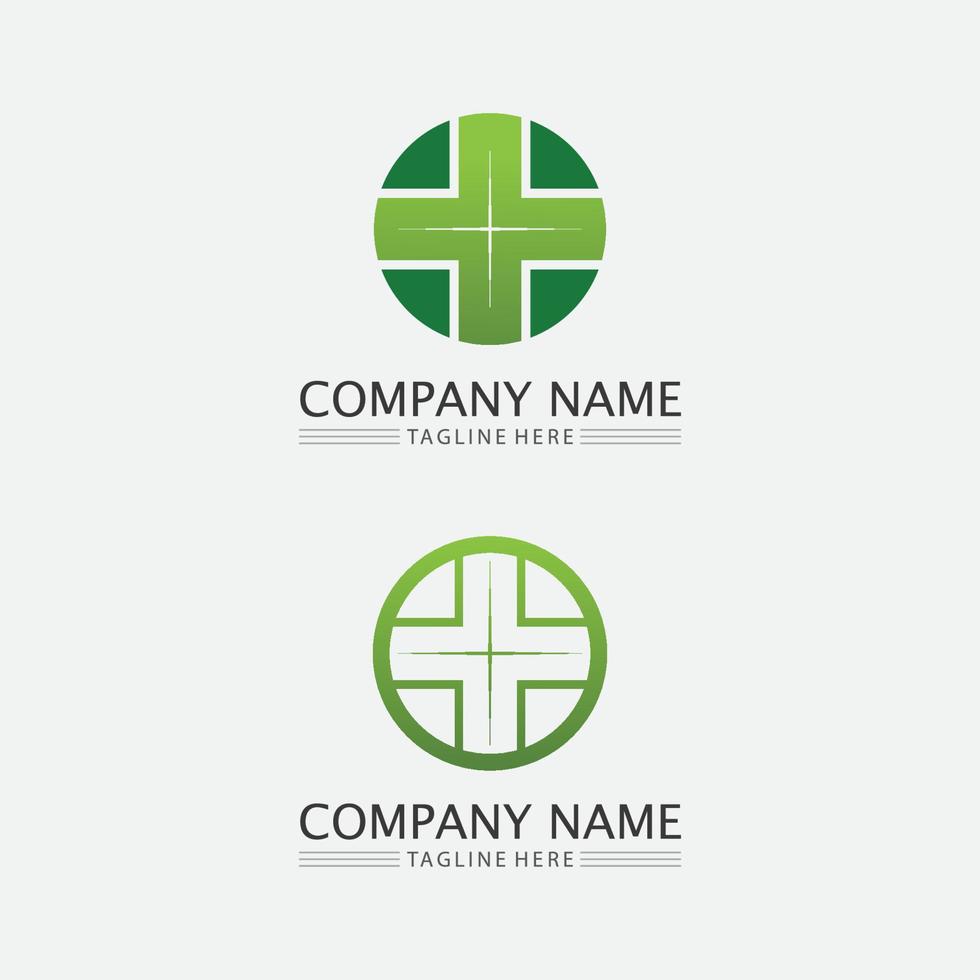 Hospital logo and health care icon symbols template icons app vector