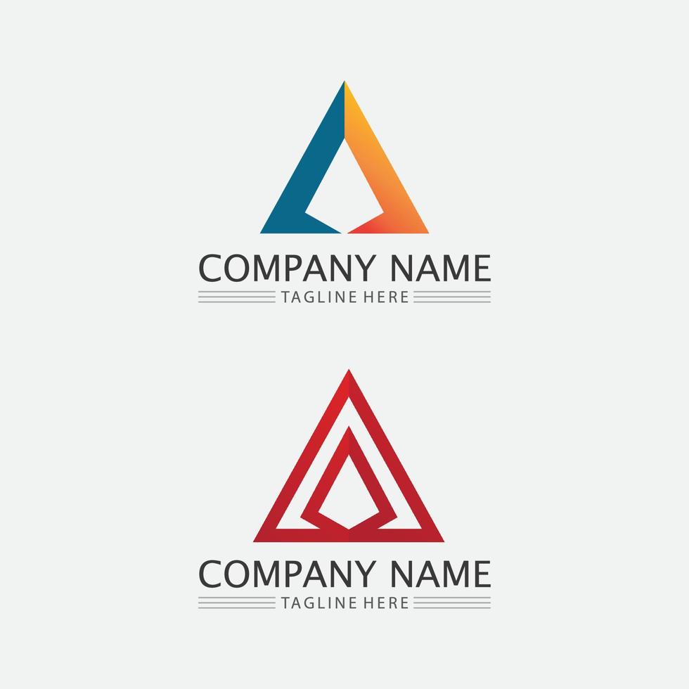 A Letter and font  Logo design set Template vector