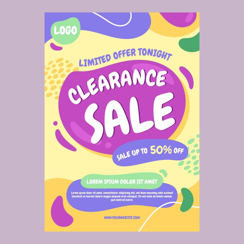 Hand Drawn Clearance Sale Poster vector