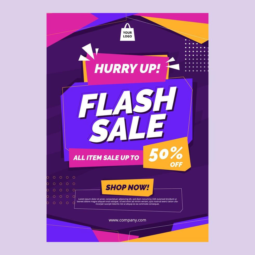 Flash Sale Poster Template vector