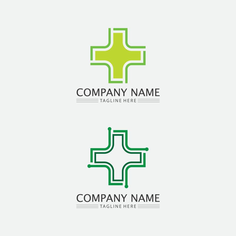 Hospital logo and health care icon symbols template icons app vector