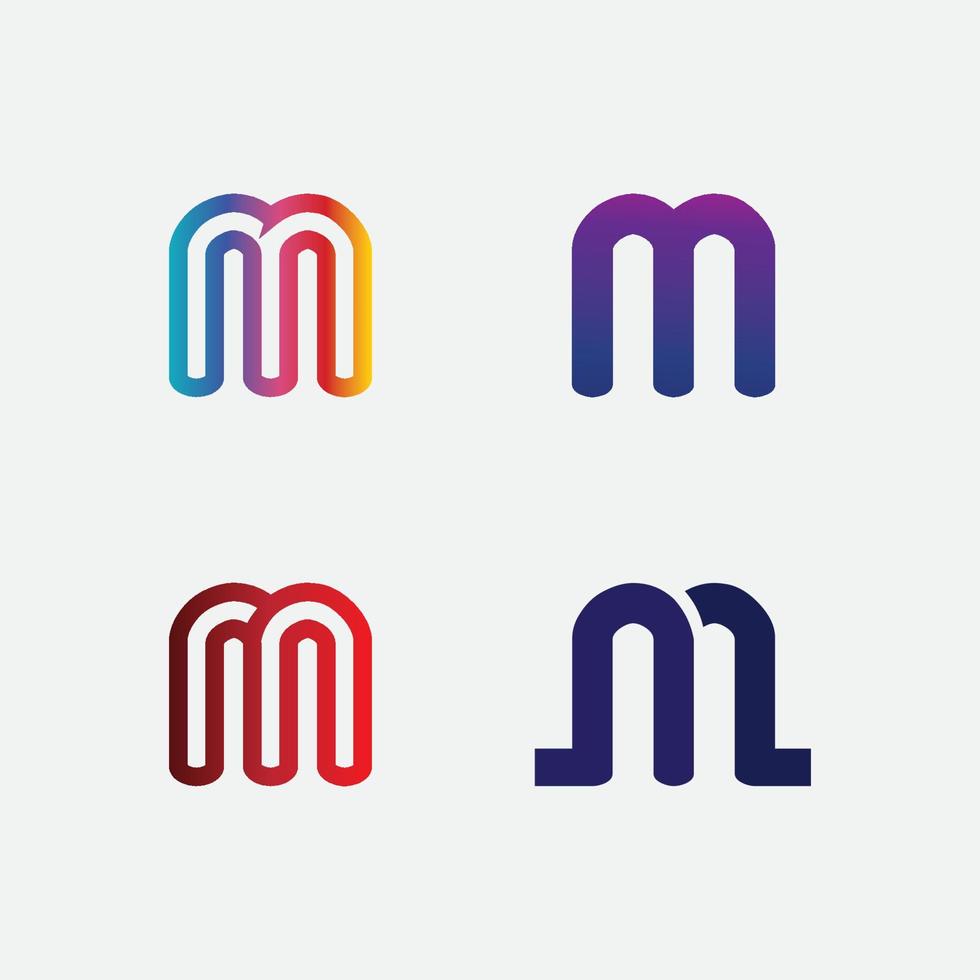 M Letter and font Logo Template vector