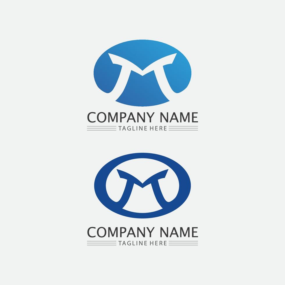 M Letter and font Logo Template vector