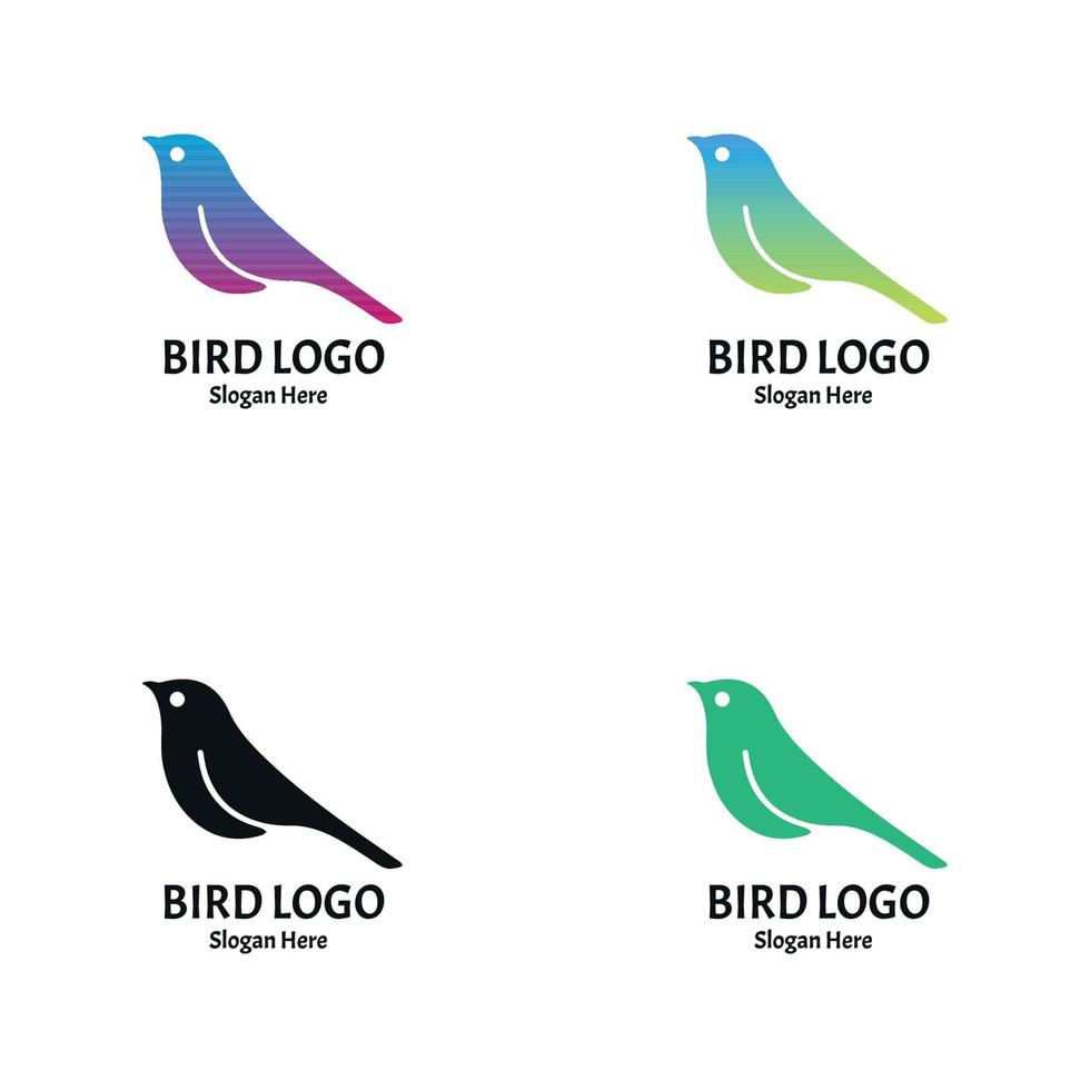 conjunto de logotipos de pájaros coloridos vector