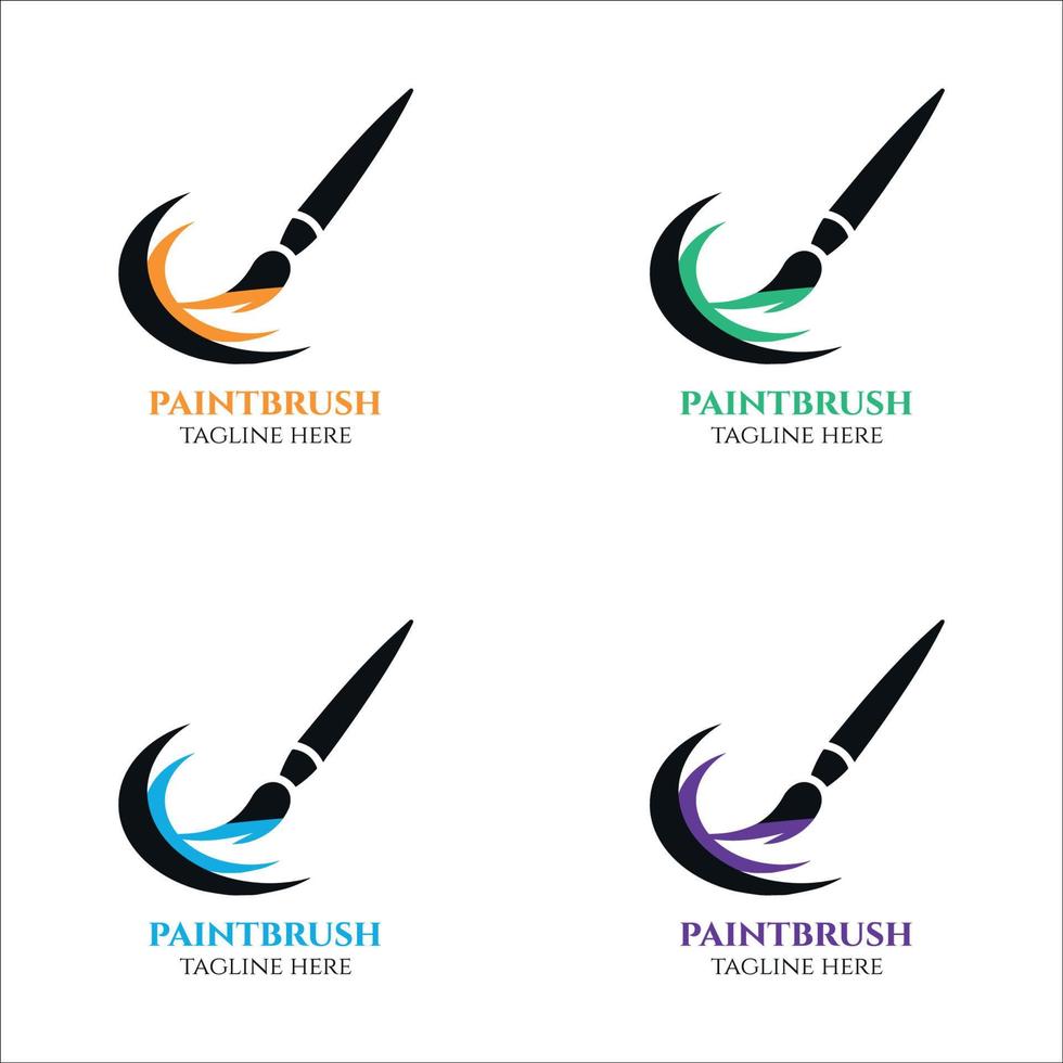 Brush logo collection in different colors vector