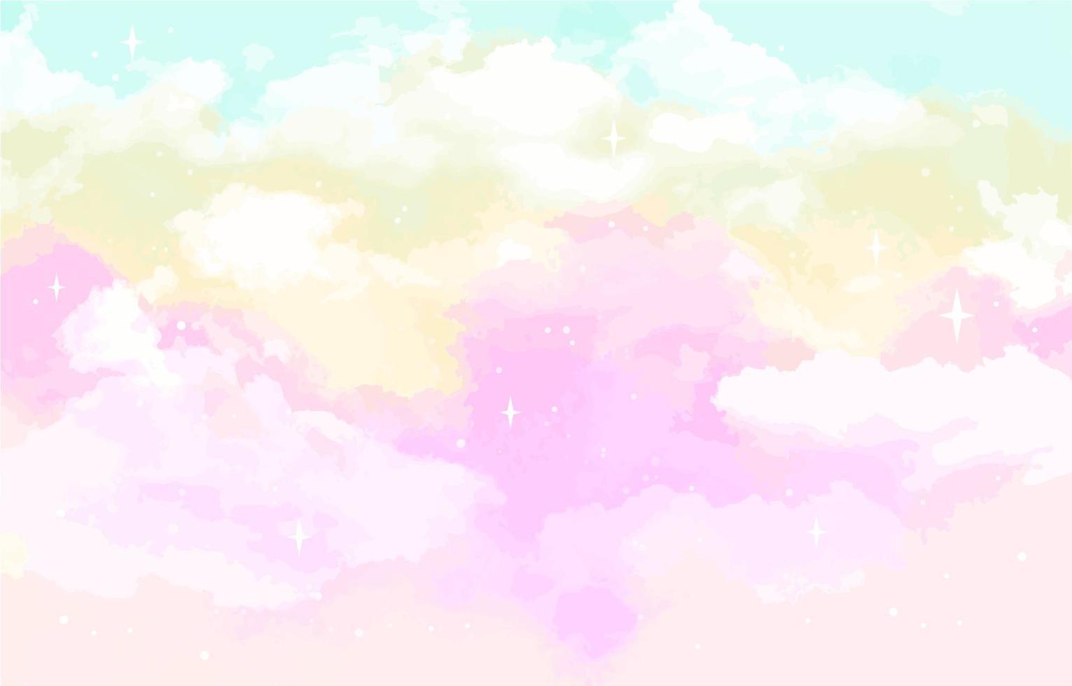 Cloud Watercolor Pastel Background vector