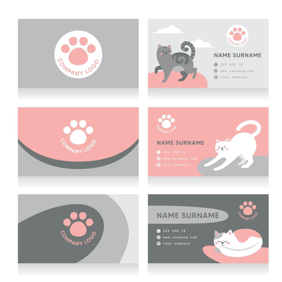 Vet Business Card Template Set vector