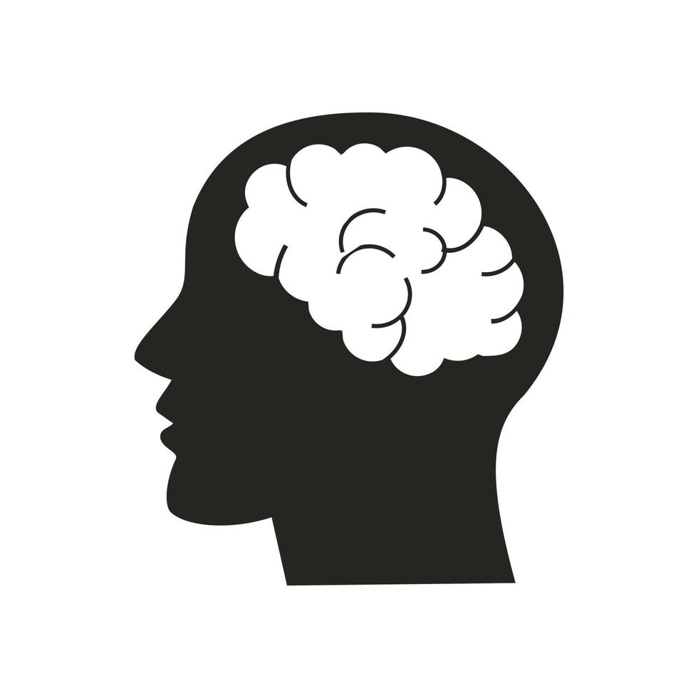 ilustración del icono del cerebro de la cabeza humana. diseños vectoriales que son adecuados para sitios web, aplicaciones y más. vector