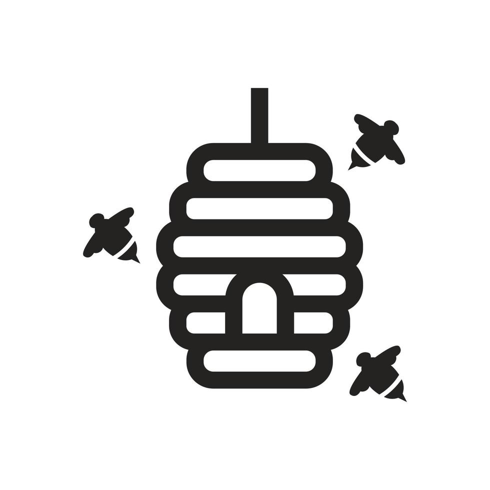 honey bee hive icon illustration. vector