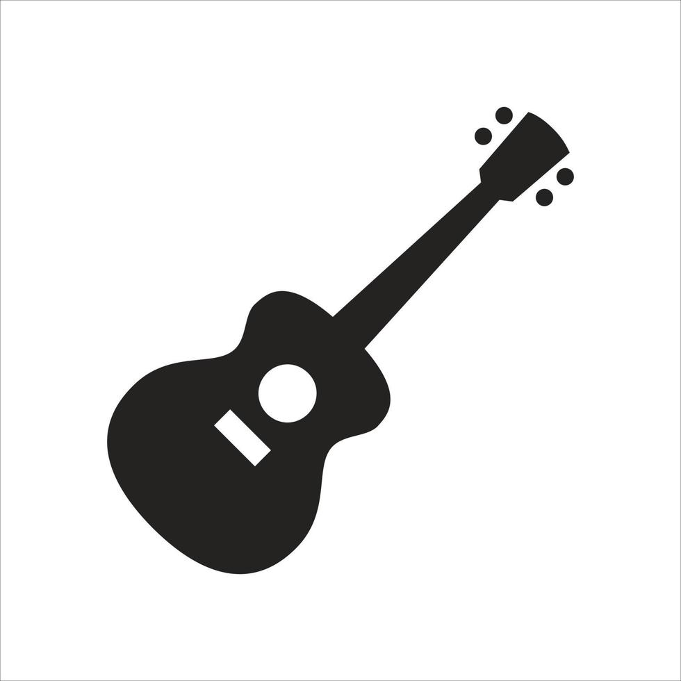 guitarra, instrumento musical, ilustración de icono acústico. logotipo vectorial adecuado para sitios web, aplicaciones vector