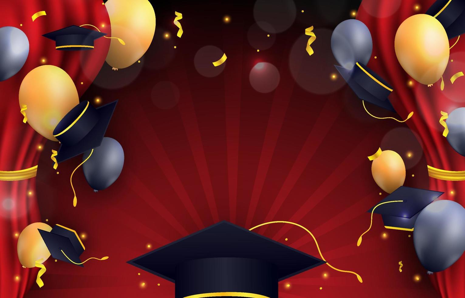 fondo de graduación de cortina realista vector