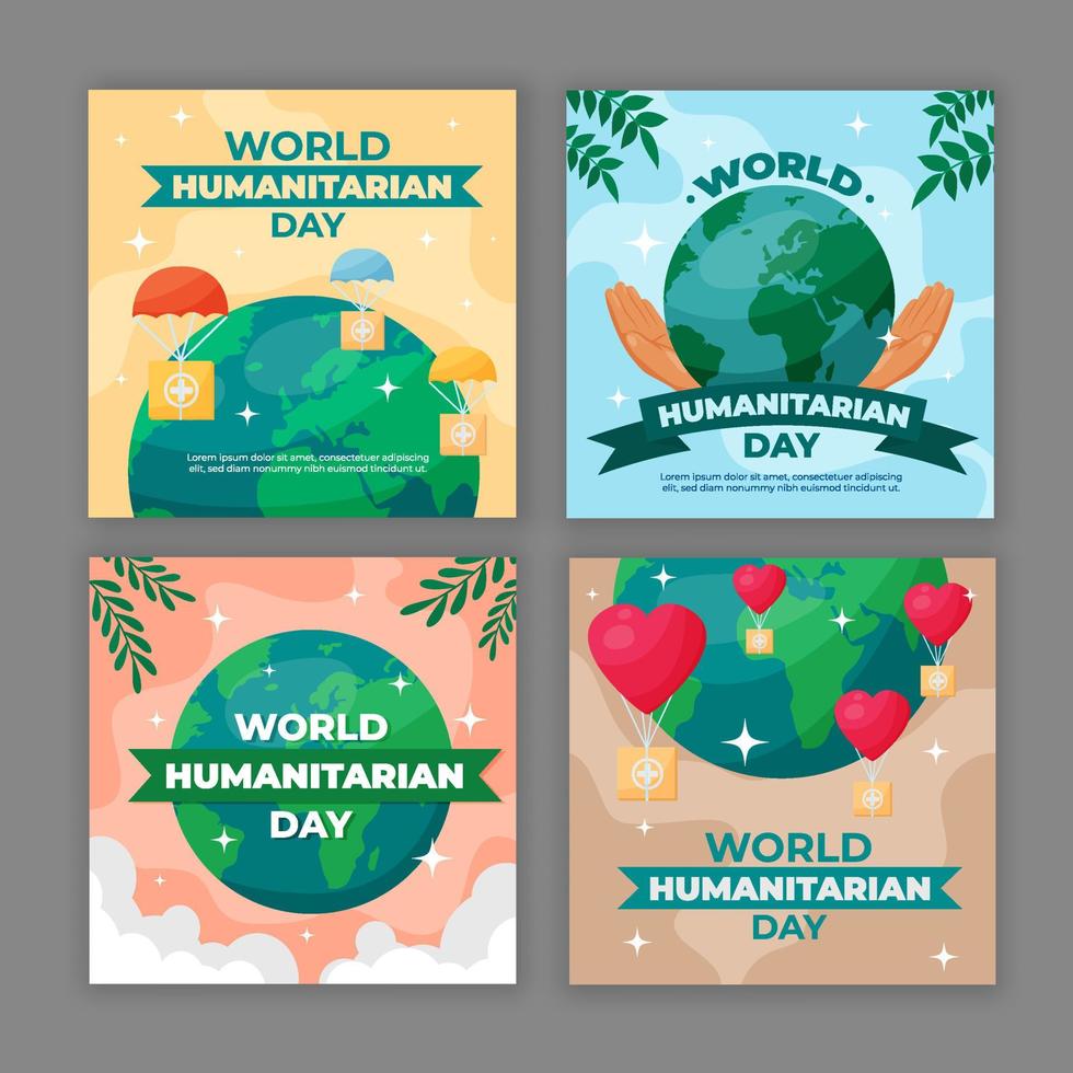 World Humanitarian Day Event Post vector
