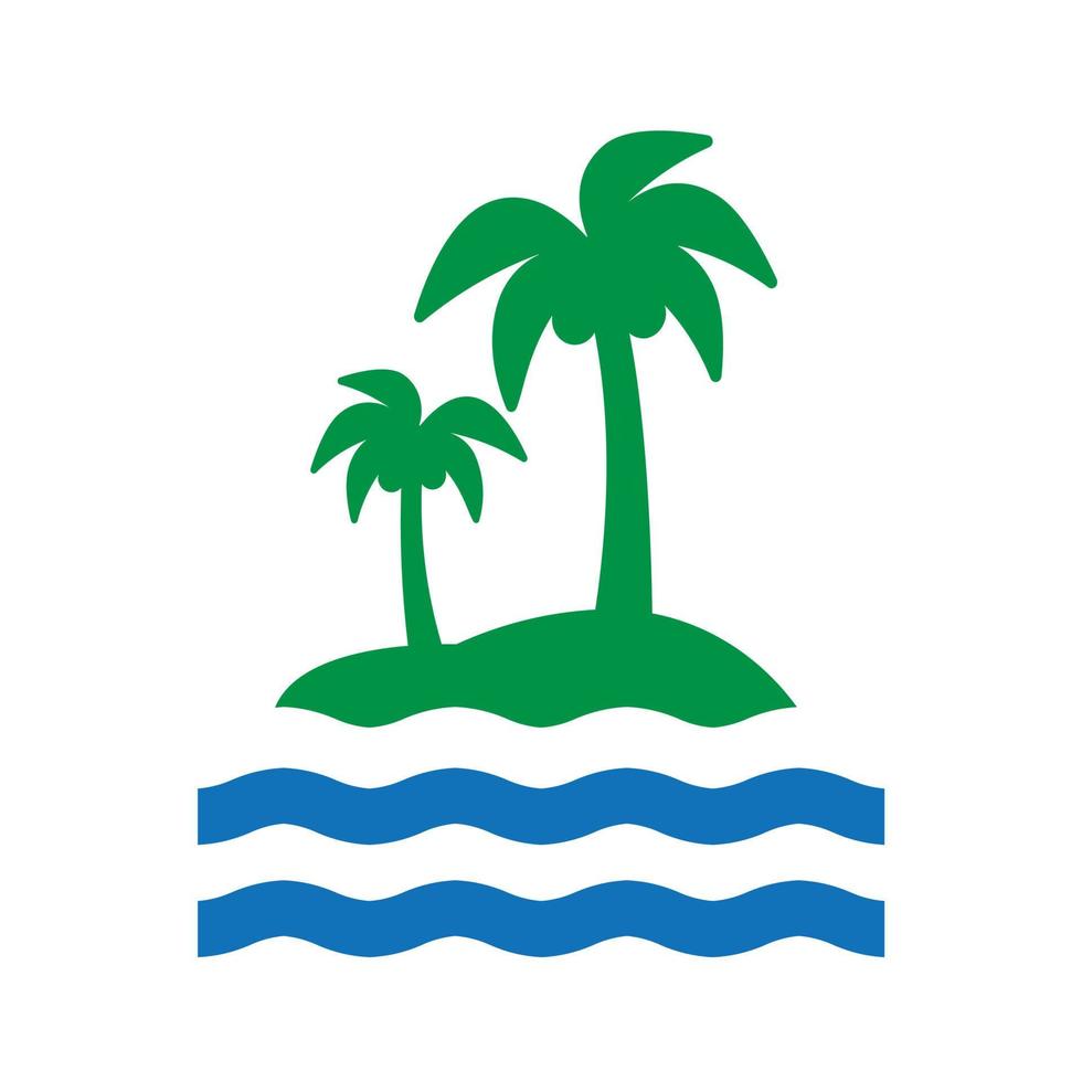 illustration of beach icons, coconut trees, sea. vector design is used for websites, applications, apps, UI..