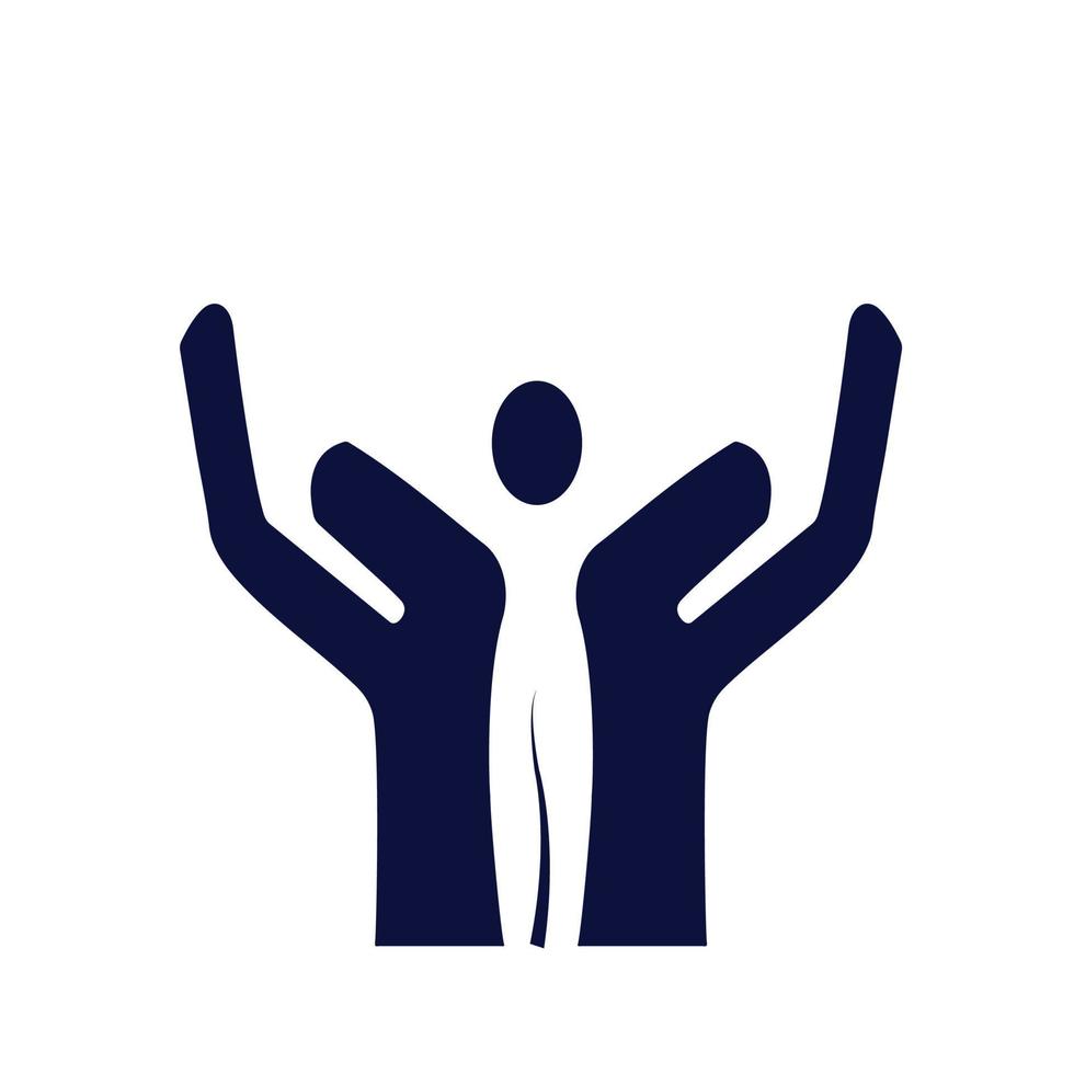 ilustración del icono de la humanidad, manos levantadas. diseños vectoriales que son adecuados para sitios web, aplicaciones y más. vector