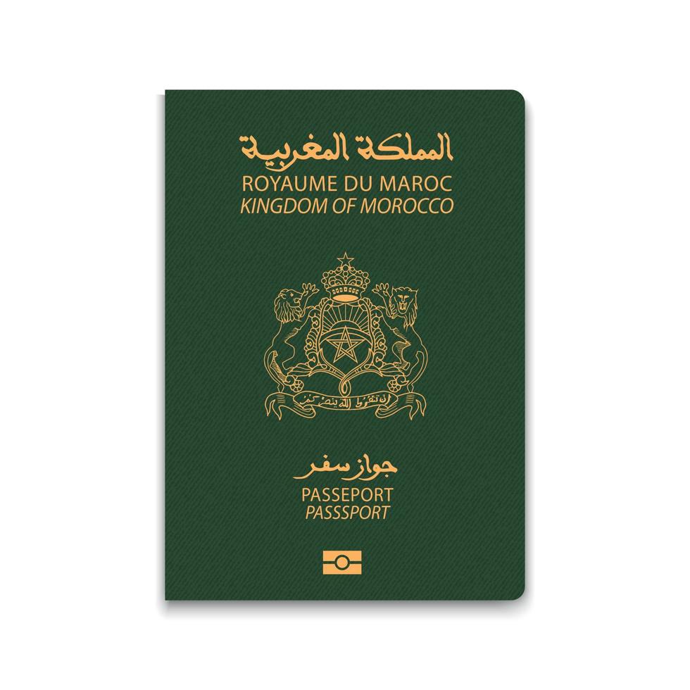 pasaporte de marruecos. plantilla de identificación de ciudadano. para tu diseño vector