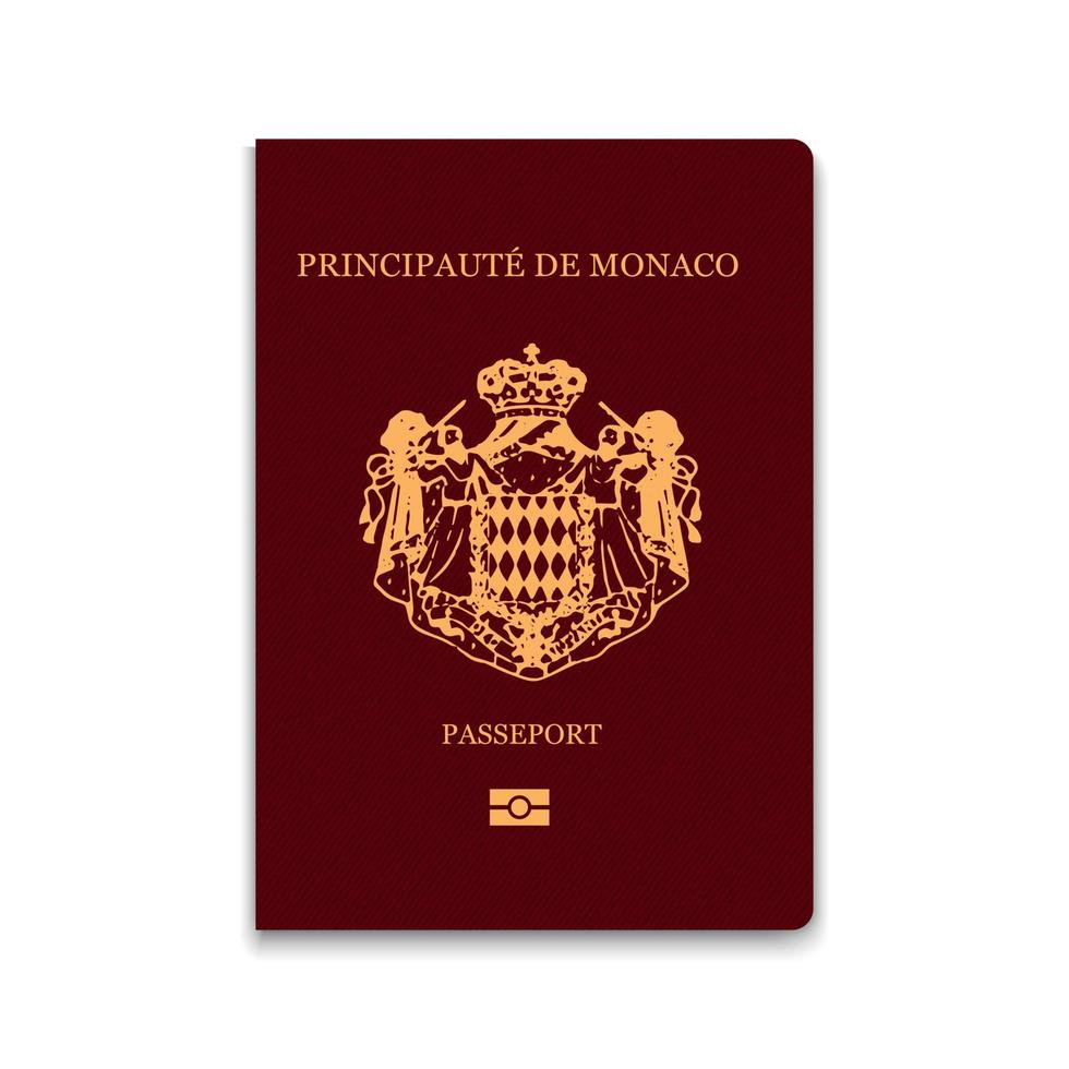 Passport of Monaco. Citizen ID template. for your design vector