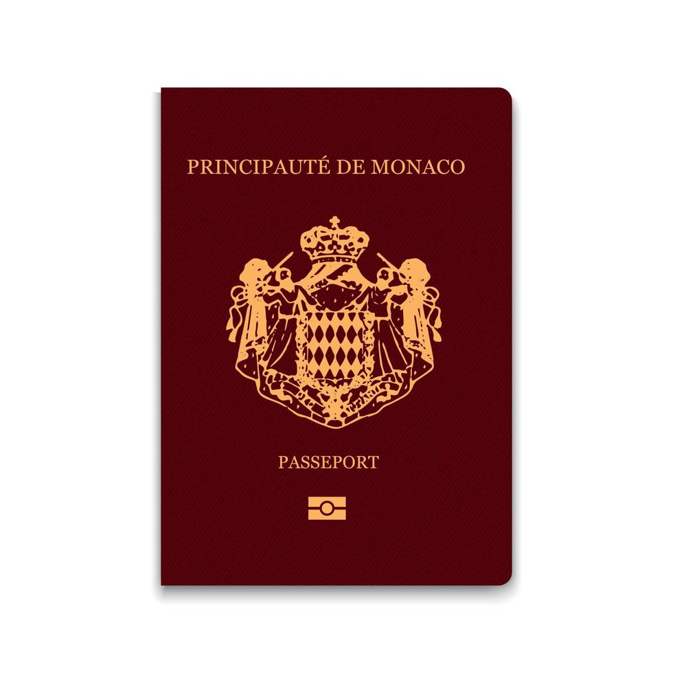 Passport of Monaco. Citizen ID template. for your design vector
