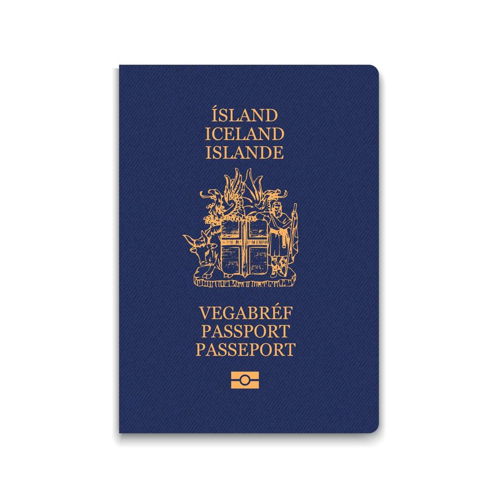 Passport of Iceland. Citizen ID template. for your design vector