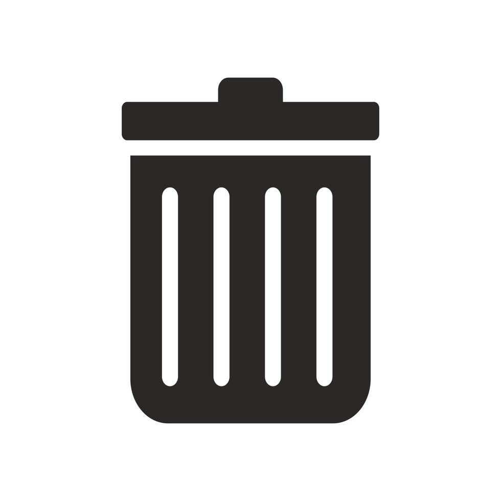 trash can icon vector logo illustration. Suitable for Web Design, Logo, Application.