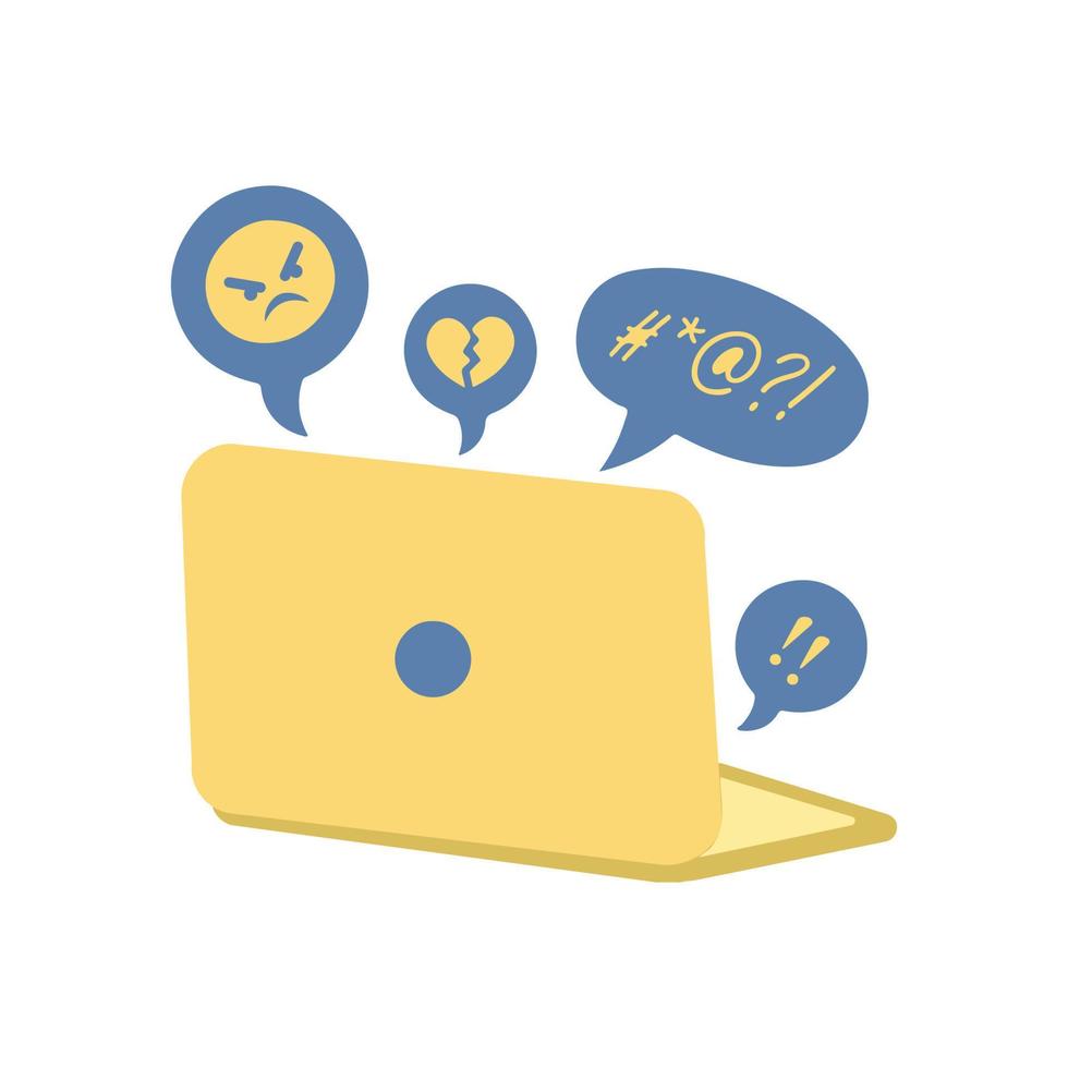 Vector illustration of hate speech on social media. 7873427 Vector Art