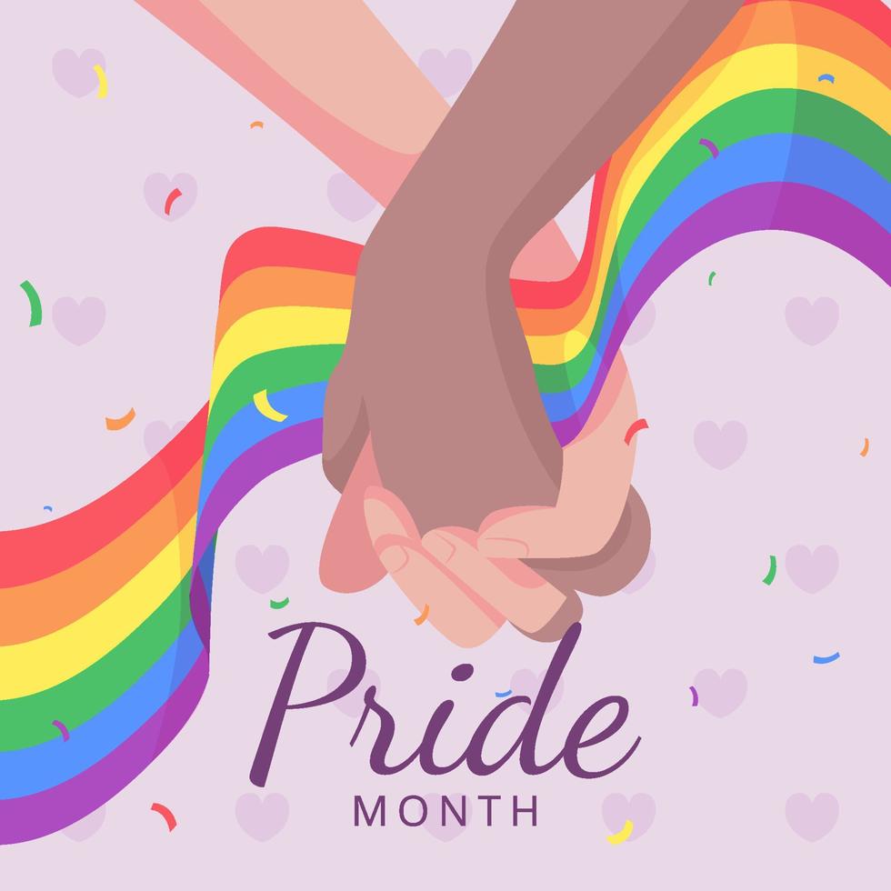 Holding Hand in Pride Month vector