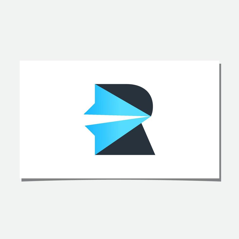 R PAPER PLANE LOGO DESIGN VECTOR