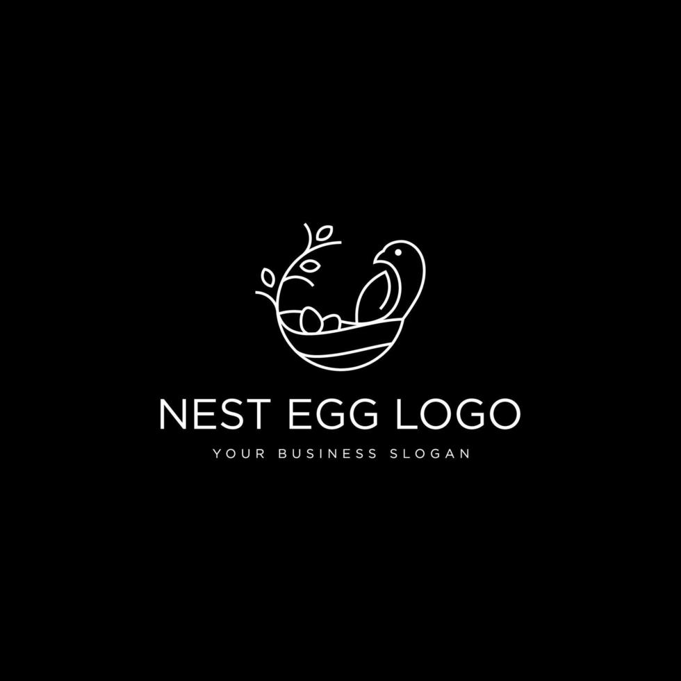 plantilla de diseño de logotipo de nido de huevos vector