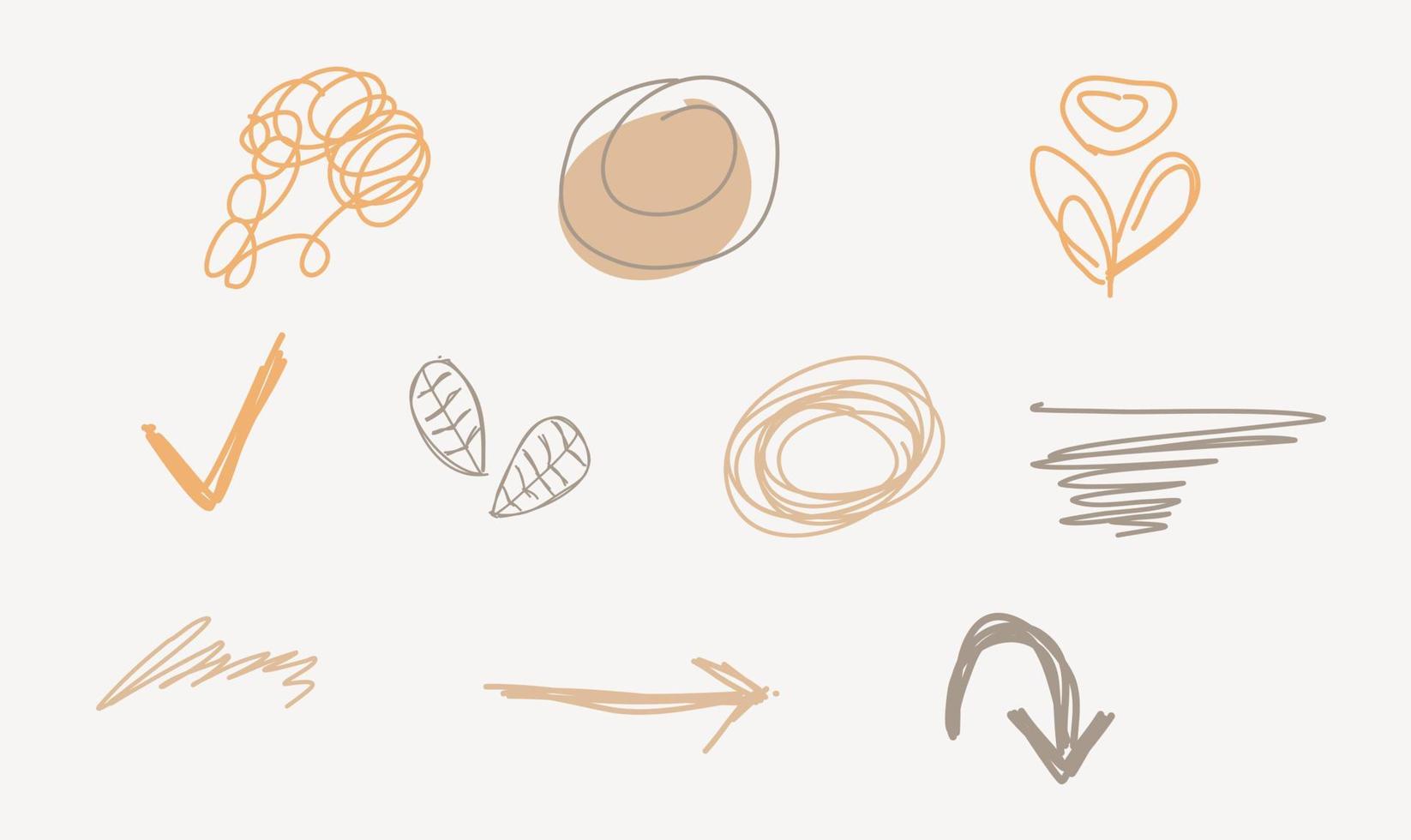 Abstract aesthetic scribbles shape vector