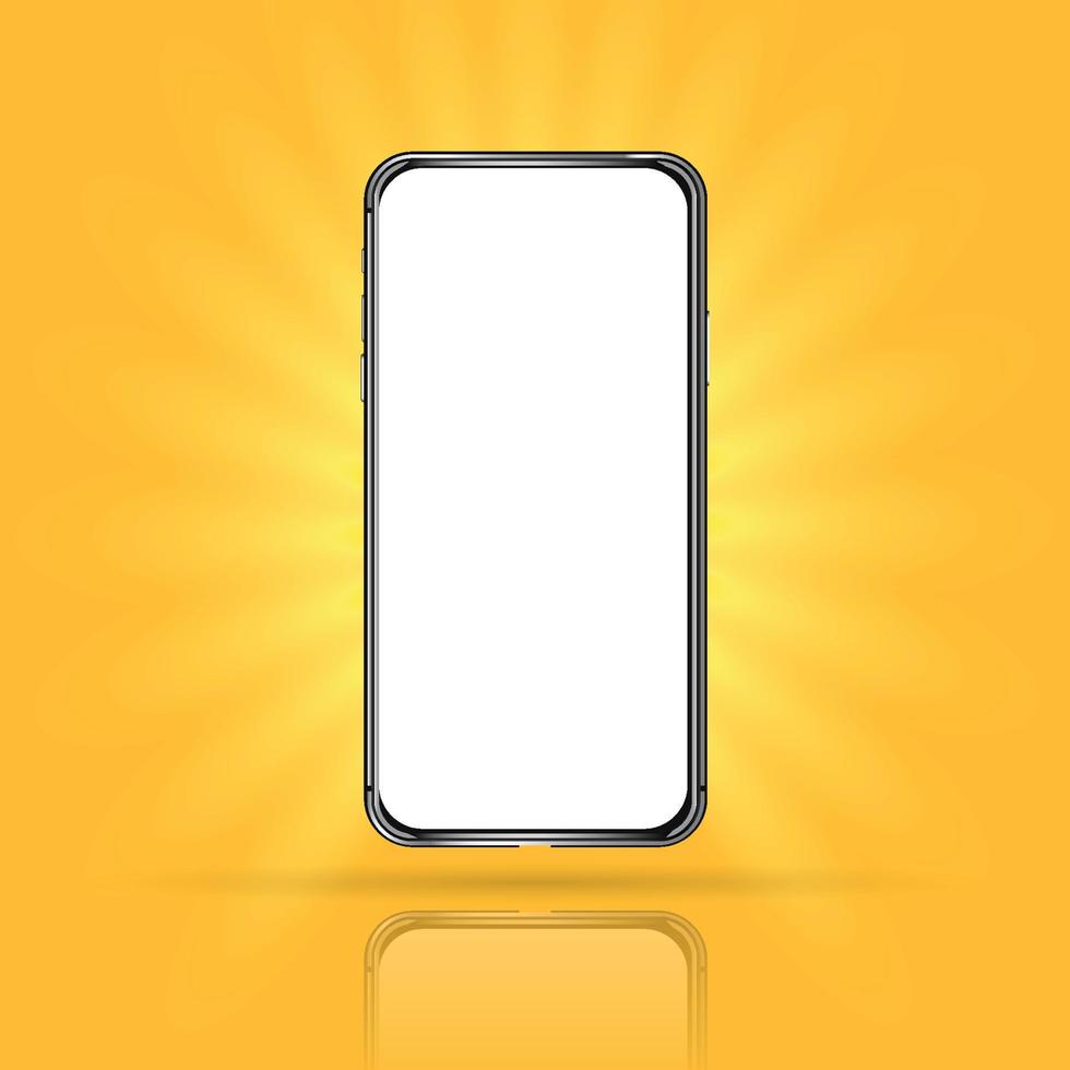 Lattest Smartphone with Orange Background vector