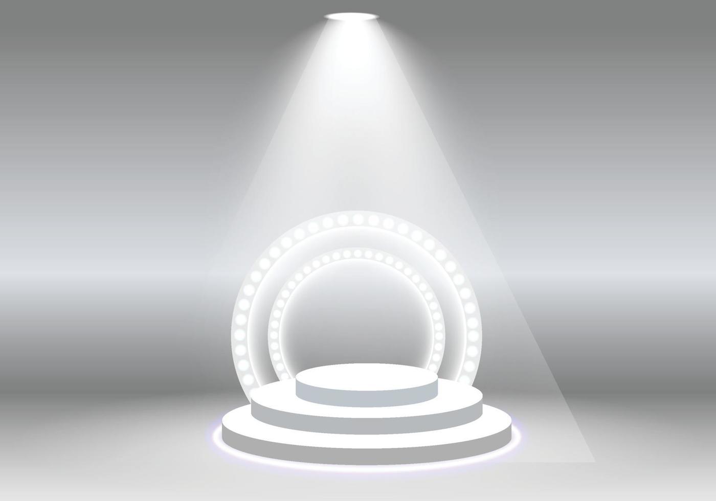 Podium stage with white light vector
